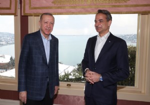 Erdoan ile Yunanistan Babakan Miotakis Arasnda Samimi Grme