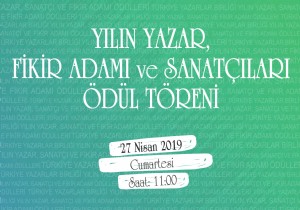 TYB  2018 Yln Yazar ,Fikir Adam ve Sanatlar   dl 27 Nisan da Veriliyor